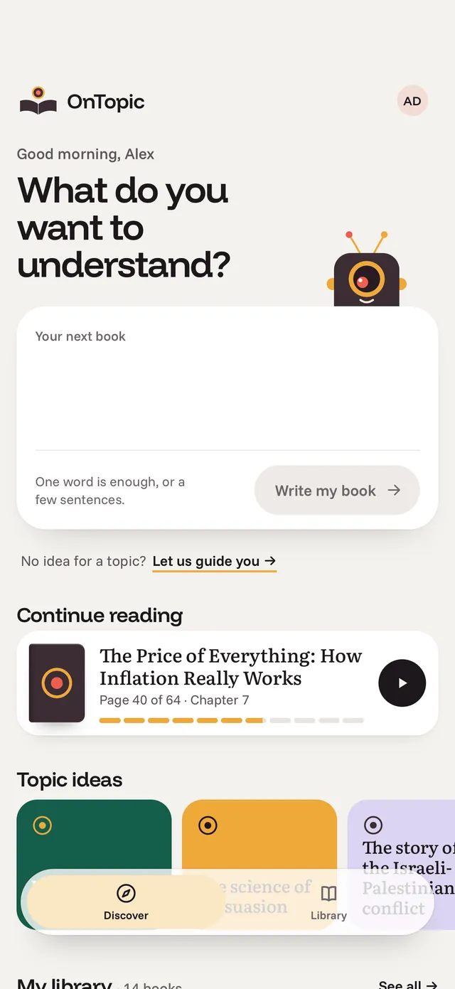 The OnTopic app: One word